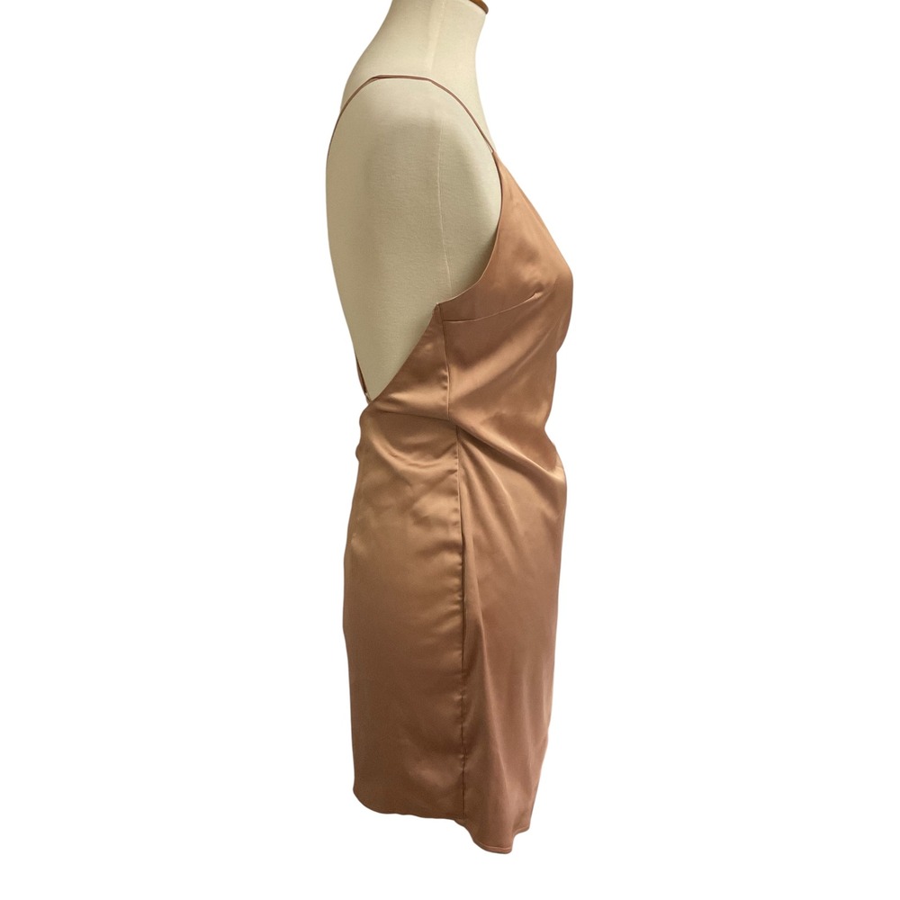 Cotton Candy LA Satin Wrap Dress Womens Small Rose Gold - Picture 4 of 11